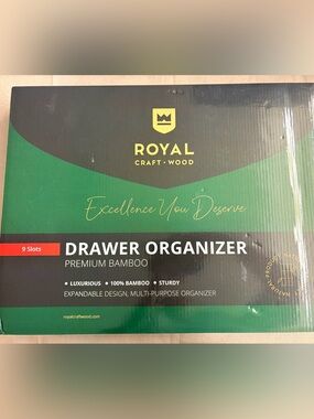 Royal Craft Wood Green Bamboo Drawer Organizer